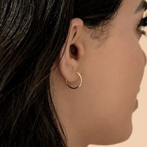 Small Thin Endless Gold Hoop Earrings